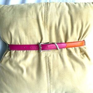 Vintage Size L Stylish Pink Orange & Yellow Women's Belt